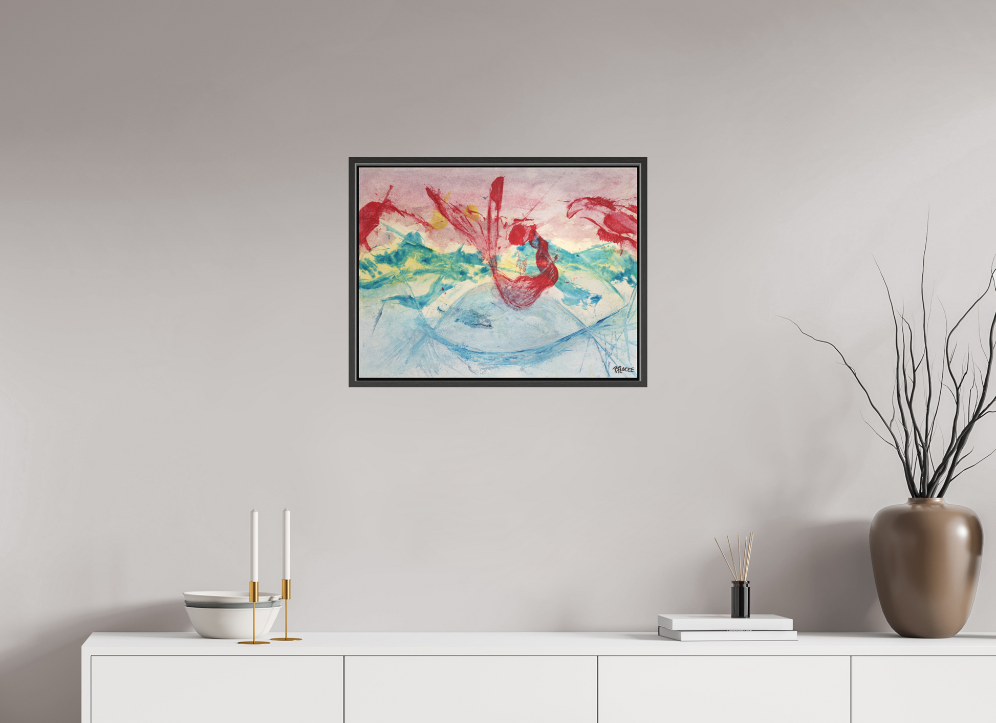 60 x 45 cm, Leinwandprint, matt, Eiche schwarz "Mermaid in Company" - Canvasprint