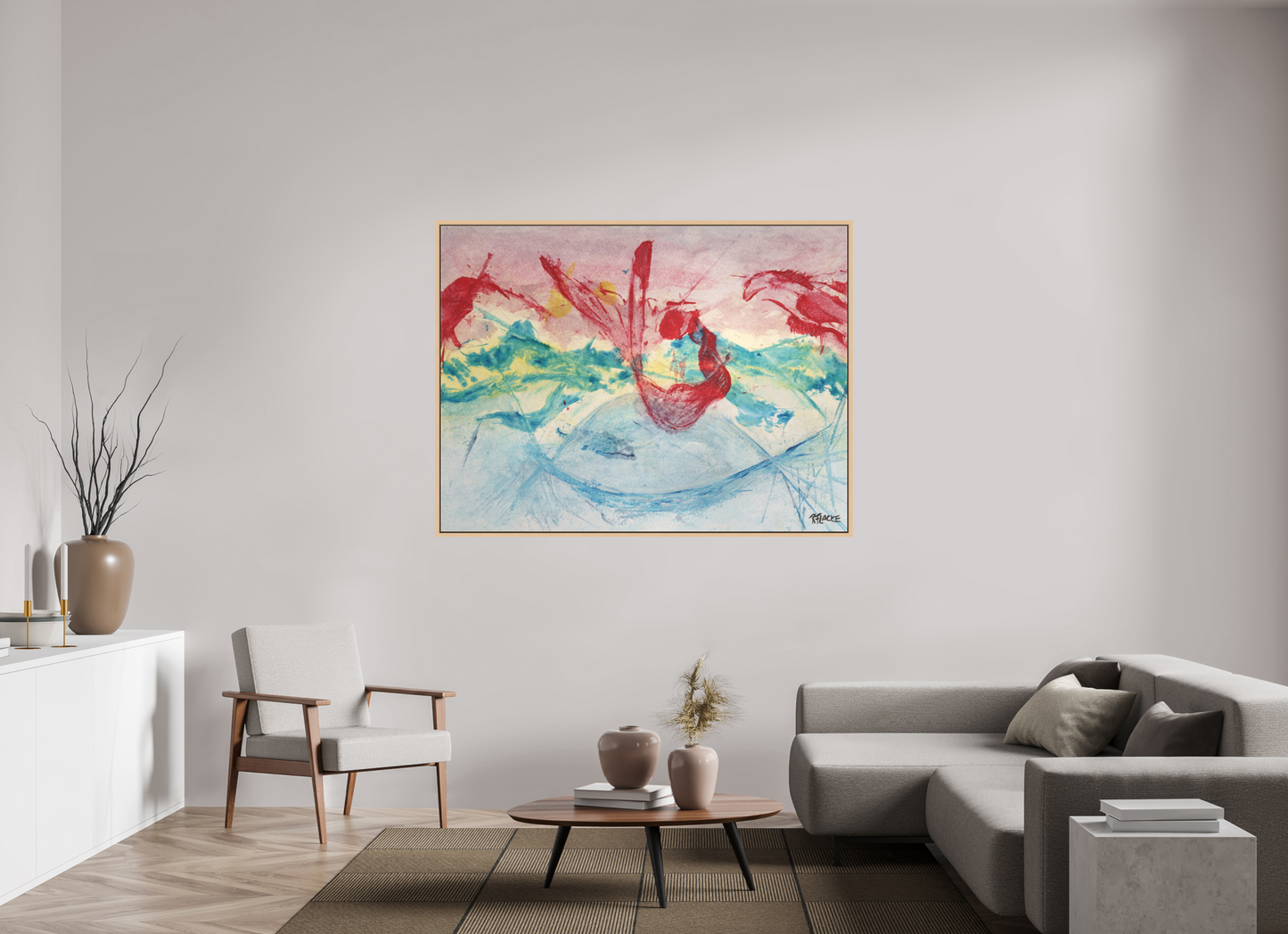 160 x 120 cm, Leinwandprint, matt, Ahorn natur "Mermaid in Company" - Canvasprint