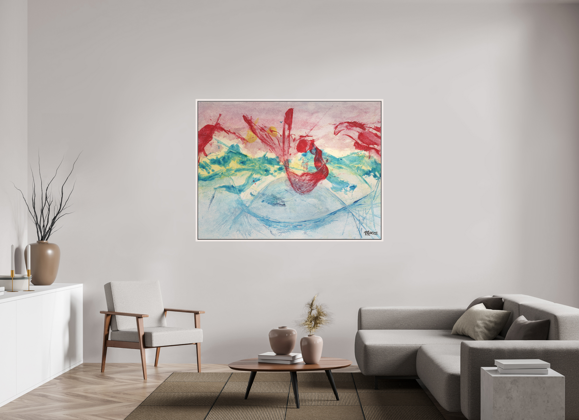 160 x 120 cm, Leinwandprint, matt, Ahorn weiß "Mermaid in Company" - Canvasprint