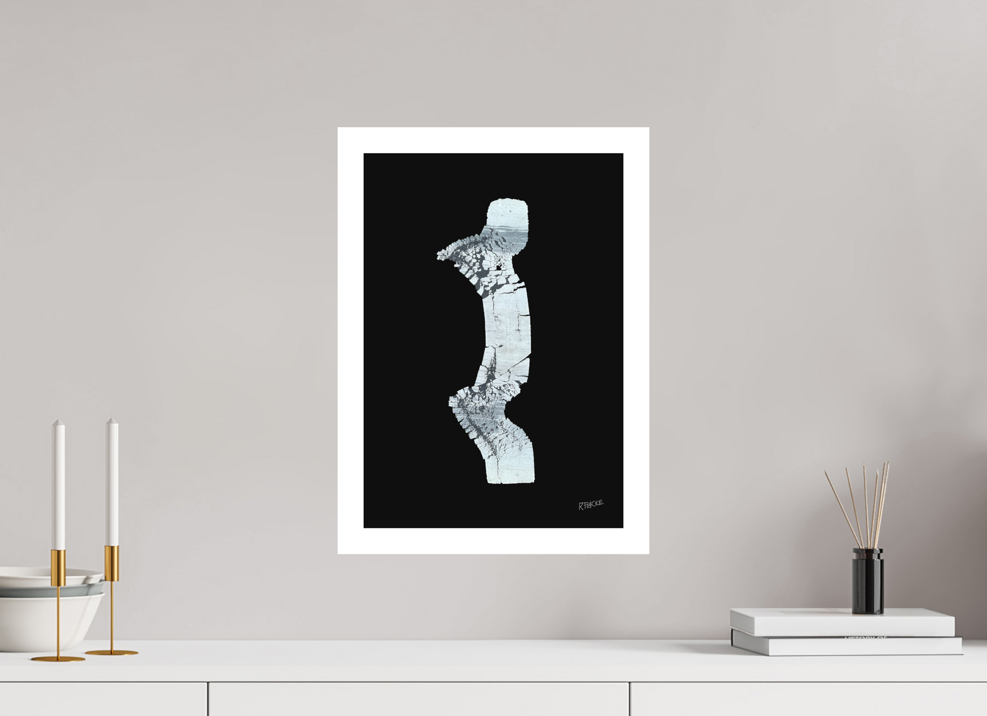 30 x 43,3 cm, Art Fine Print, 3 cm Rand "Zebramann" - Kunstdruck