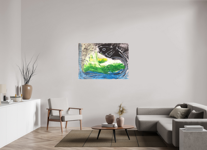 126,2 x 90 cm, Leinwandprint, matt, ohne Rahmen "Fishing for YinYang" - Leinwandprint