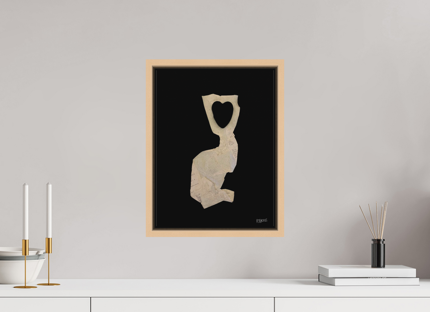 30 x 40 cm, Leinwandprint, matt, Ahorn natur "Heart in head" - Leinwandprint