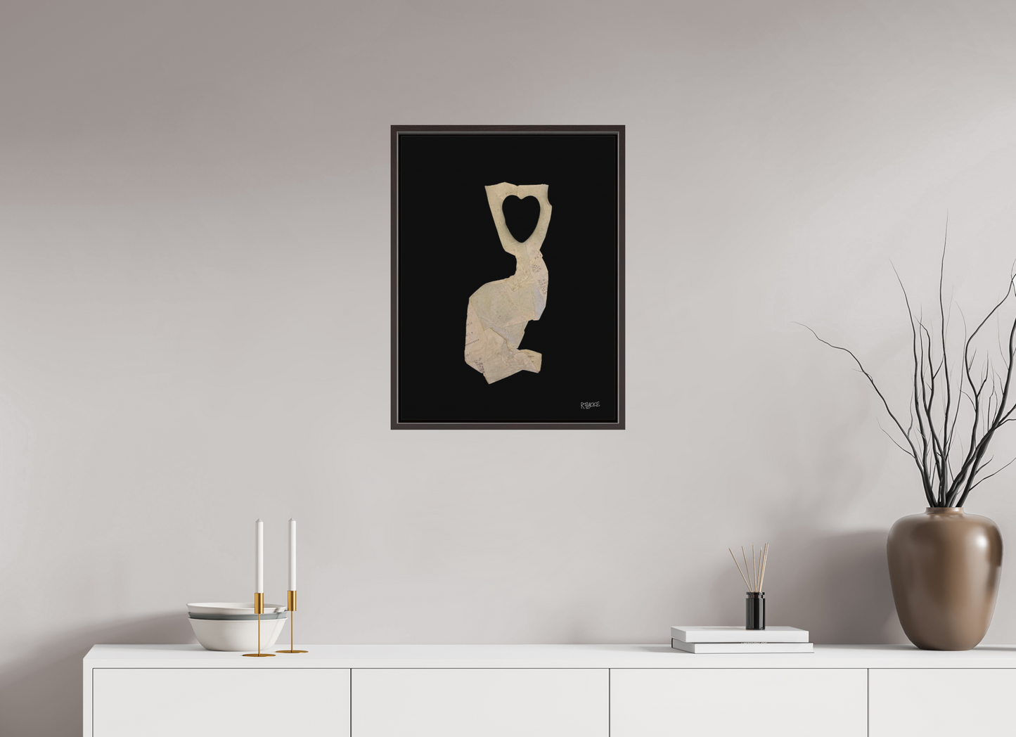 45 x 60 cm, Leinwandprint, matt, Erle braun "Heart in head" - Leinwandprint