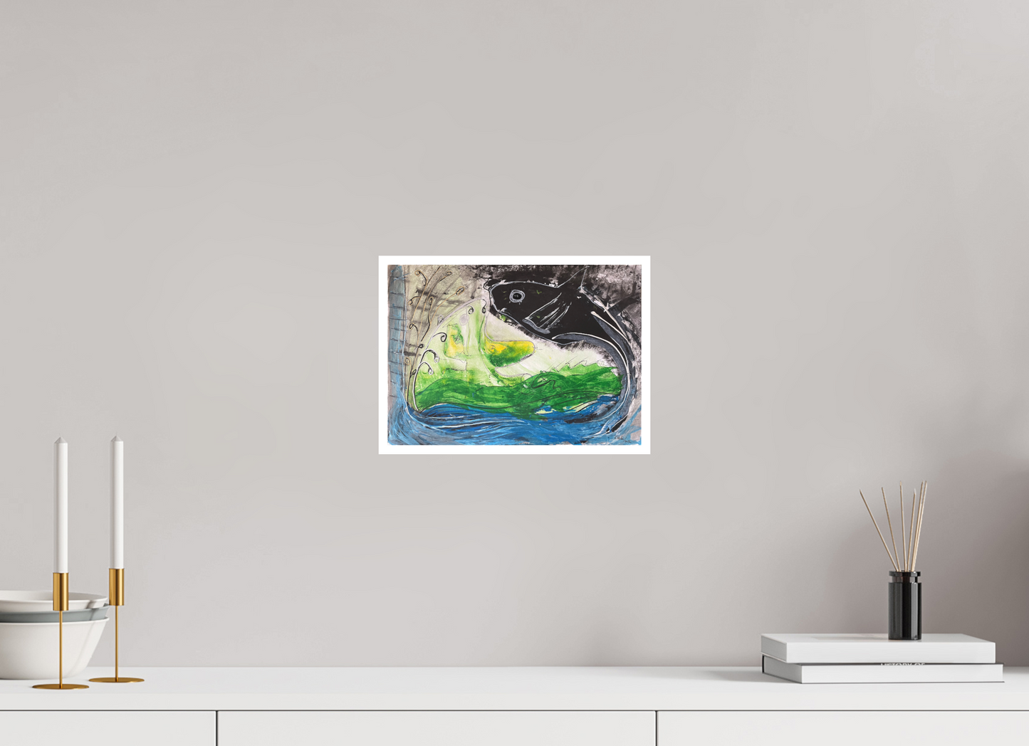 28,1 x 20 cm, Fine Art Print, 1 cm Weißrand "Fishing for YinYang" - Fine Art Print