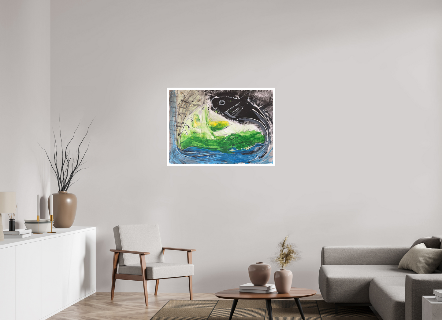 98,2 x 70 cm, Fine Art Print, 2 cm Weißrand "Fishing for YinYang" - Fine Art Print
