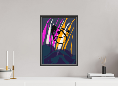 30 x 41,7 cm, Leinwandprint, matt, Eiche schwarz "Octopus Leaving" - Leinwandprint