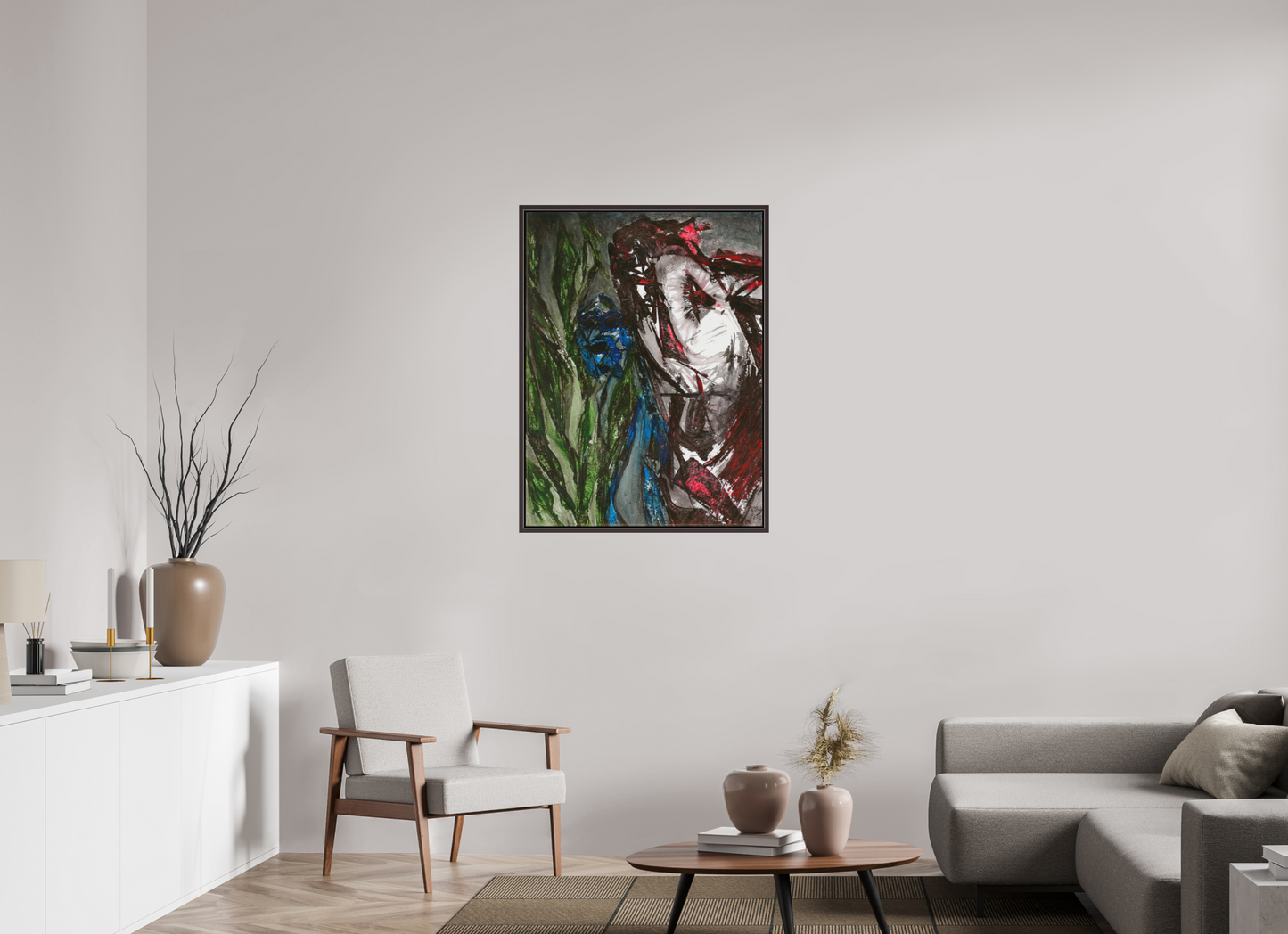 75 x 100 cm, Leinwandprint, matt, Erle braun "Angst" - Leinwanddruck
