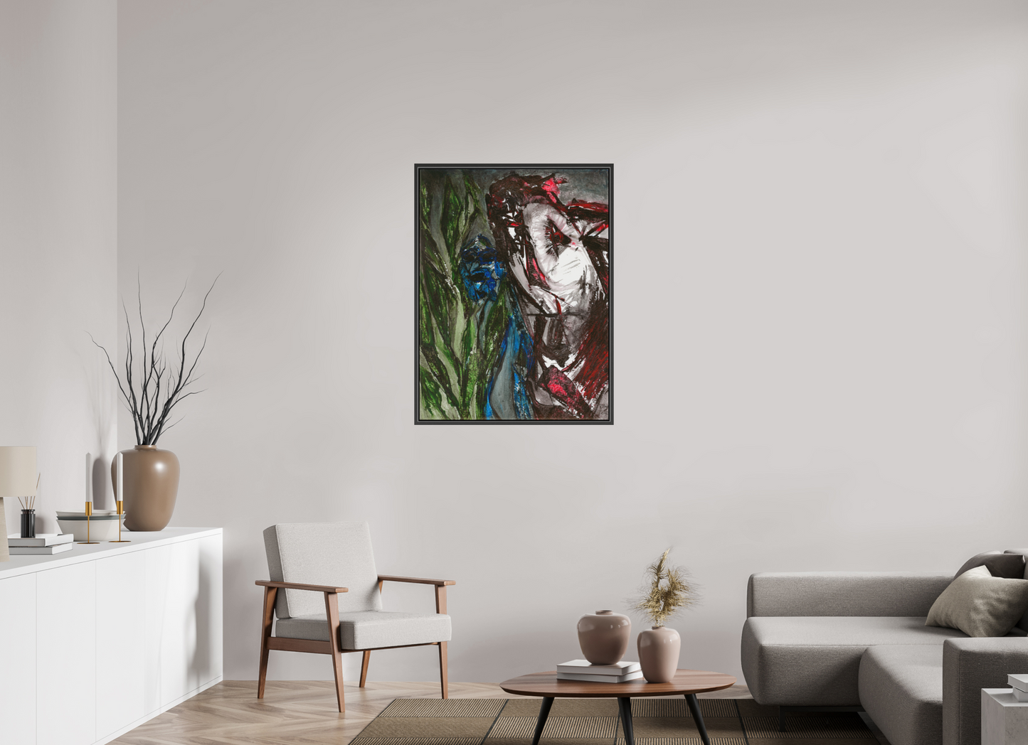 75 x 100 cm, Leinwandprint, matt, Eiche schwarz "Angst" - Leinwanddruck