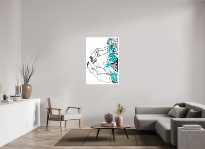 DIN A0 (84,1 x 118,9 cm), Leinwandprint, matt, ohne Rahmen "Horse sitting" - Canvasprint