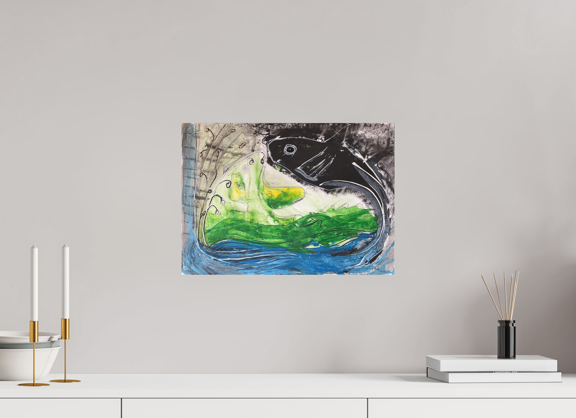 42,1 x 30 cm, Fine Art Print, ohne Weißrand "Fishing for YinYang" - Fine Art Print