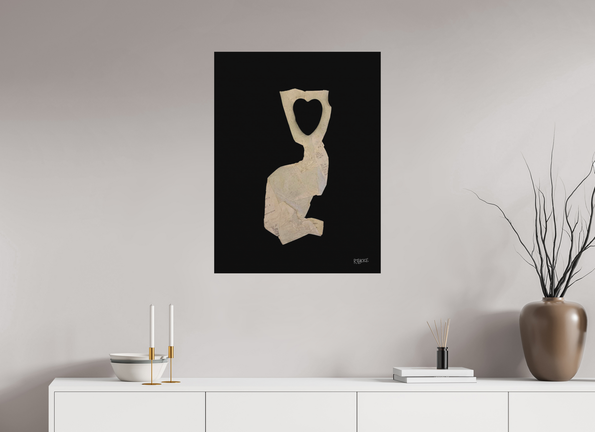 60 x 80 cm, Leinwandprint, matt, ohne Rahmen "Heart in head" - Leinwandprint