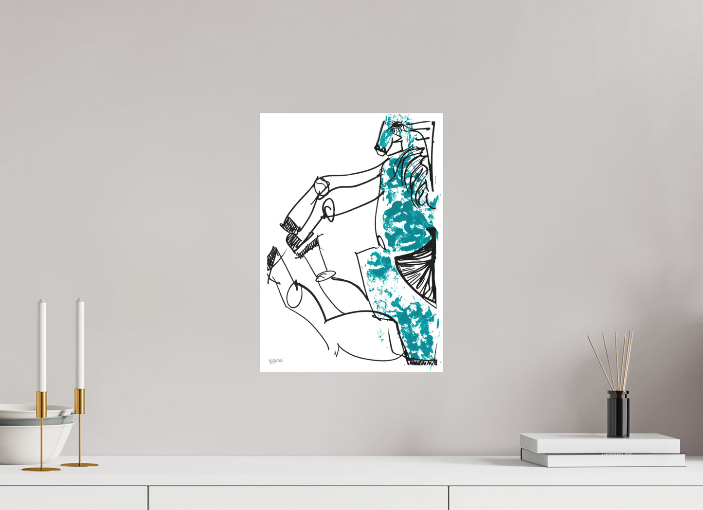 DIN A3 (29,7 x 42 cm), Fine Art Print, ohne Weißrand "Horse sitting" - Fine Art Print