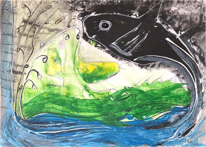 Main image "Fishing for YinYang" - Leinwandprint