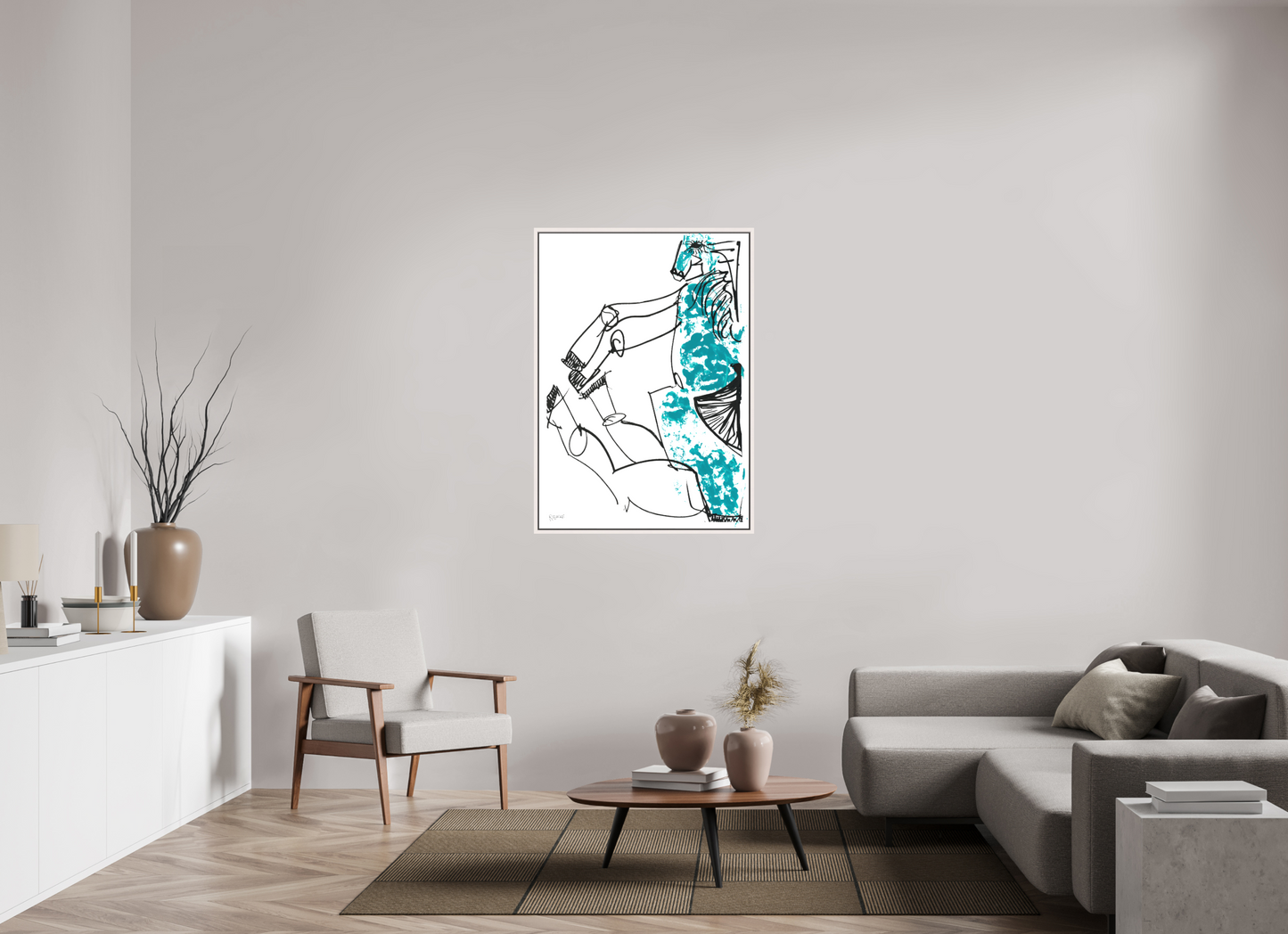 DIN A0 (84,1 x 118,9 cm), Leinwandprint, matt, Ahorn weiß "Horse sitting" - Canvasprint