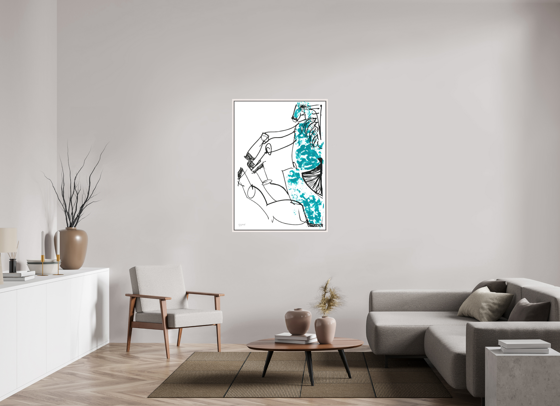 DIN A0 (84,1 x 118,9 cm), Leinwandprint, matt, Ahorn weiß "Horse sitting" - Canvasprint