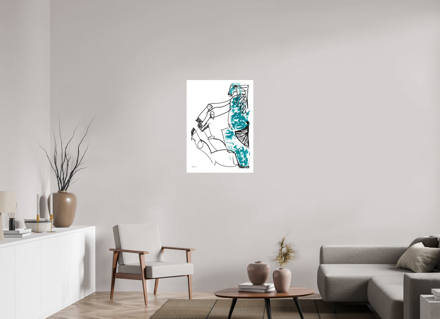 DIN A1 (59,4 x 84,1 cm), Fine Art Print, 2 cm Weißrand "Horse sitting" - Fine Art Print