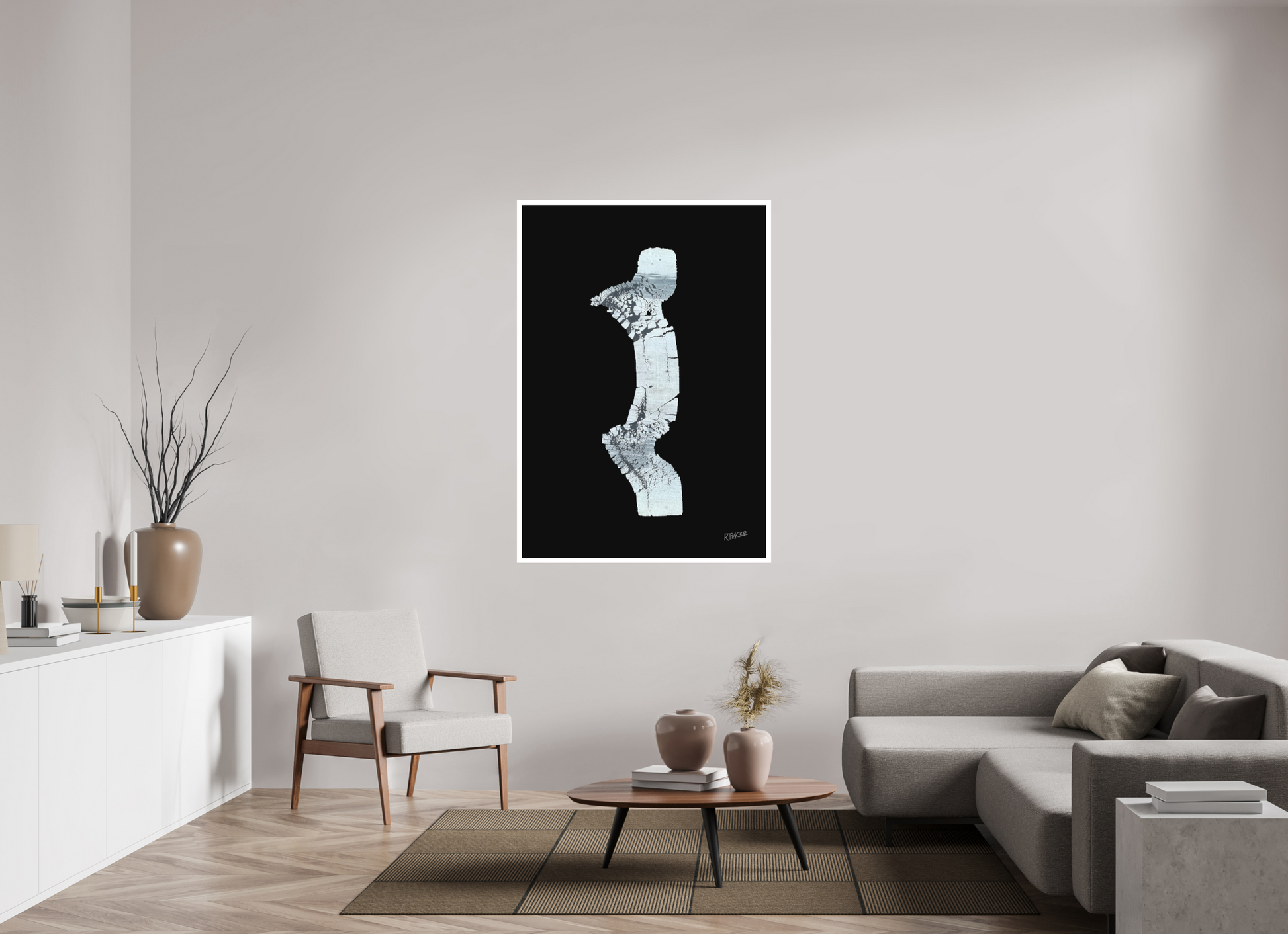100 x 144,3 cm, Fine Art Print, 2 cm Weißrand "Zebramann" - Kunstdruck