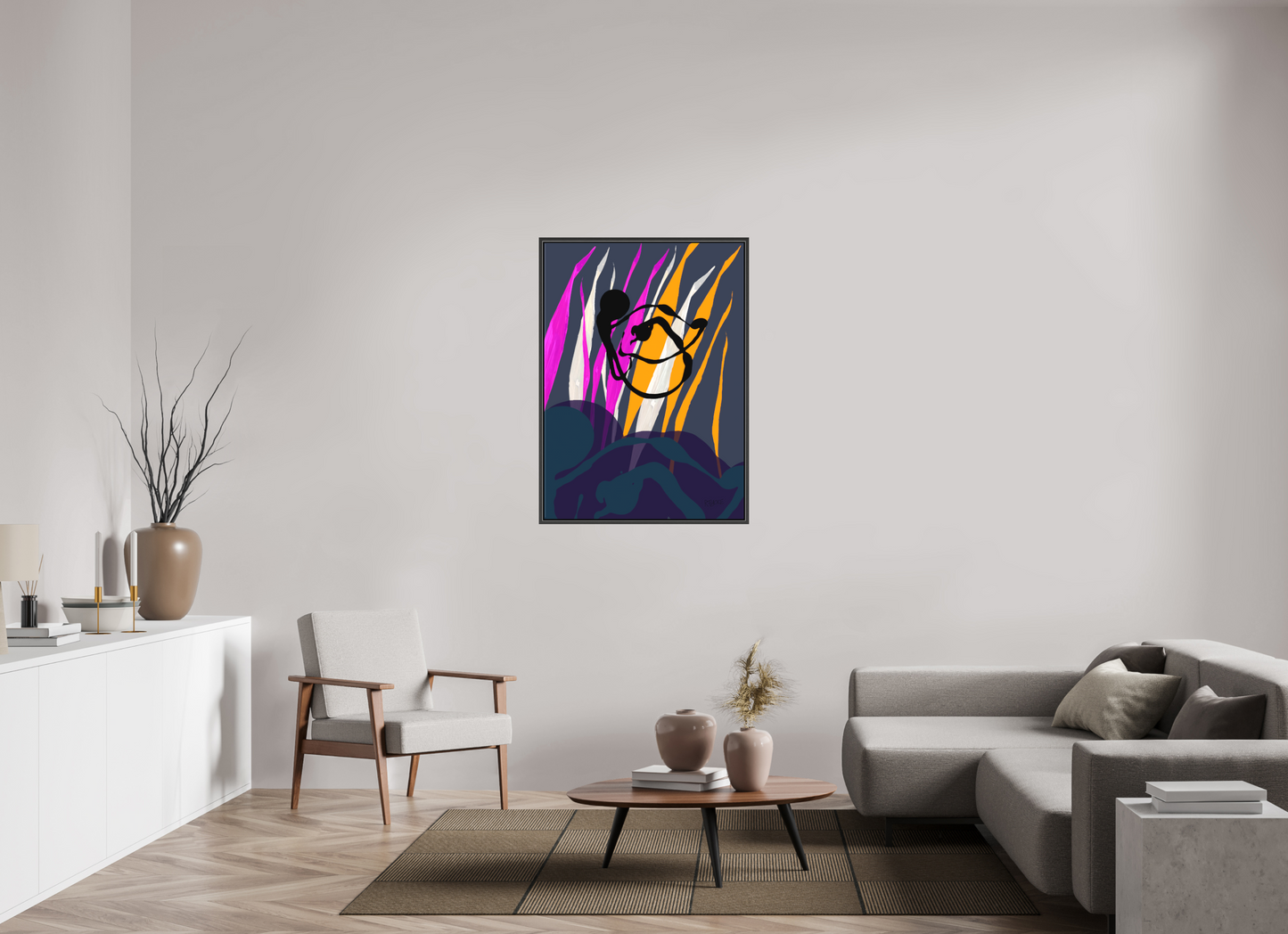 80 x 111,1 cm, Leinwandprint, matt, Eiche schwarz "Octopus Leaving" - Leinwandprint