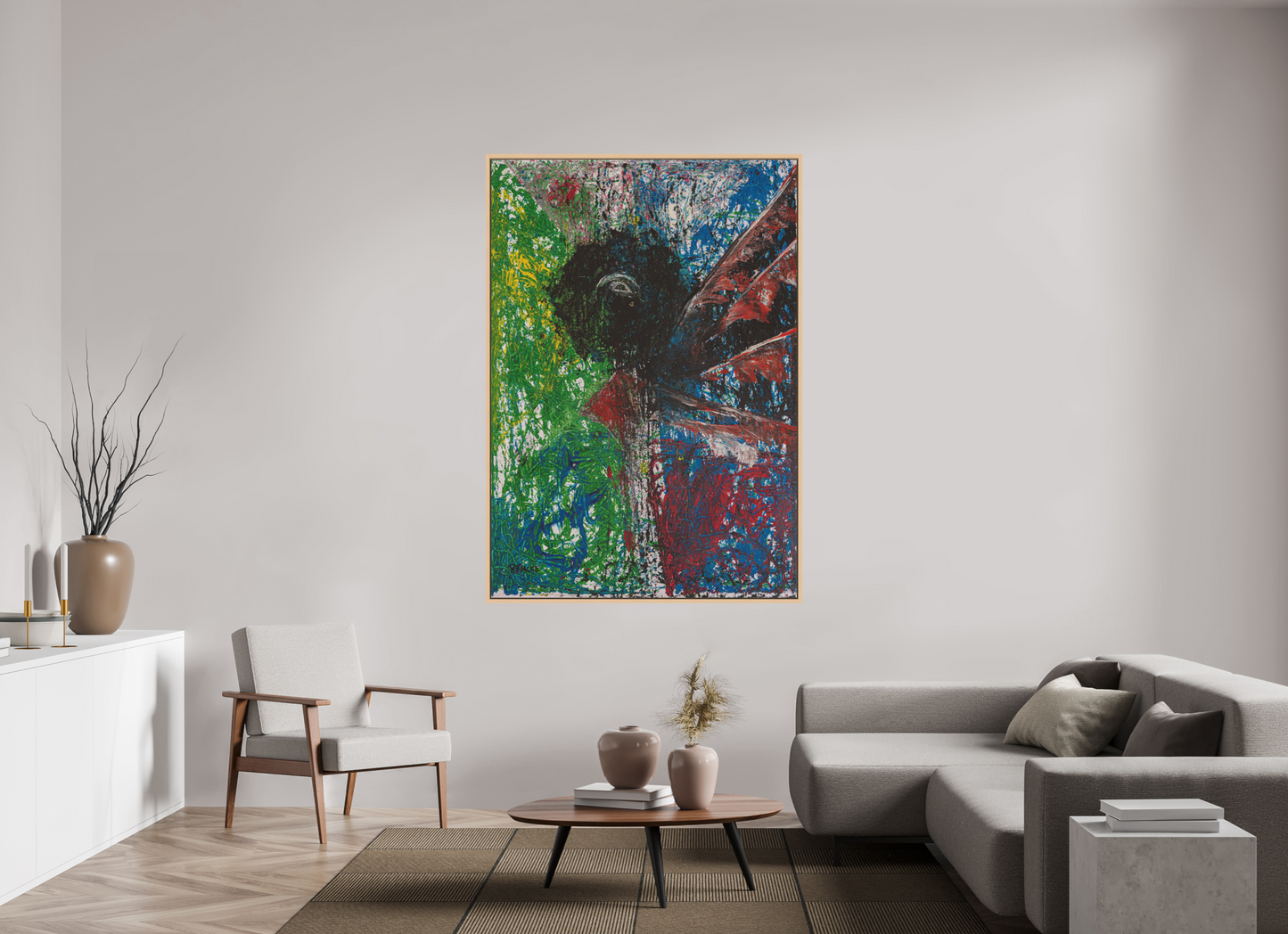 120 x 172,5 cm, Leinwandprint, matt, Ahorn natur "Mumbling angel" - Canvasprint