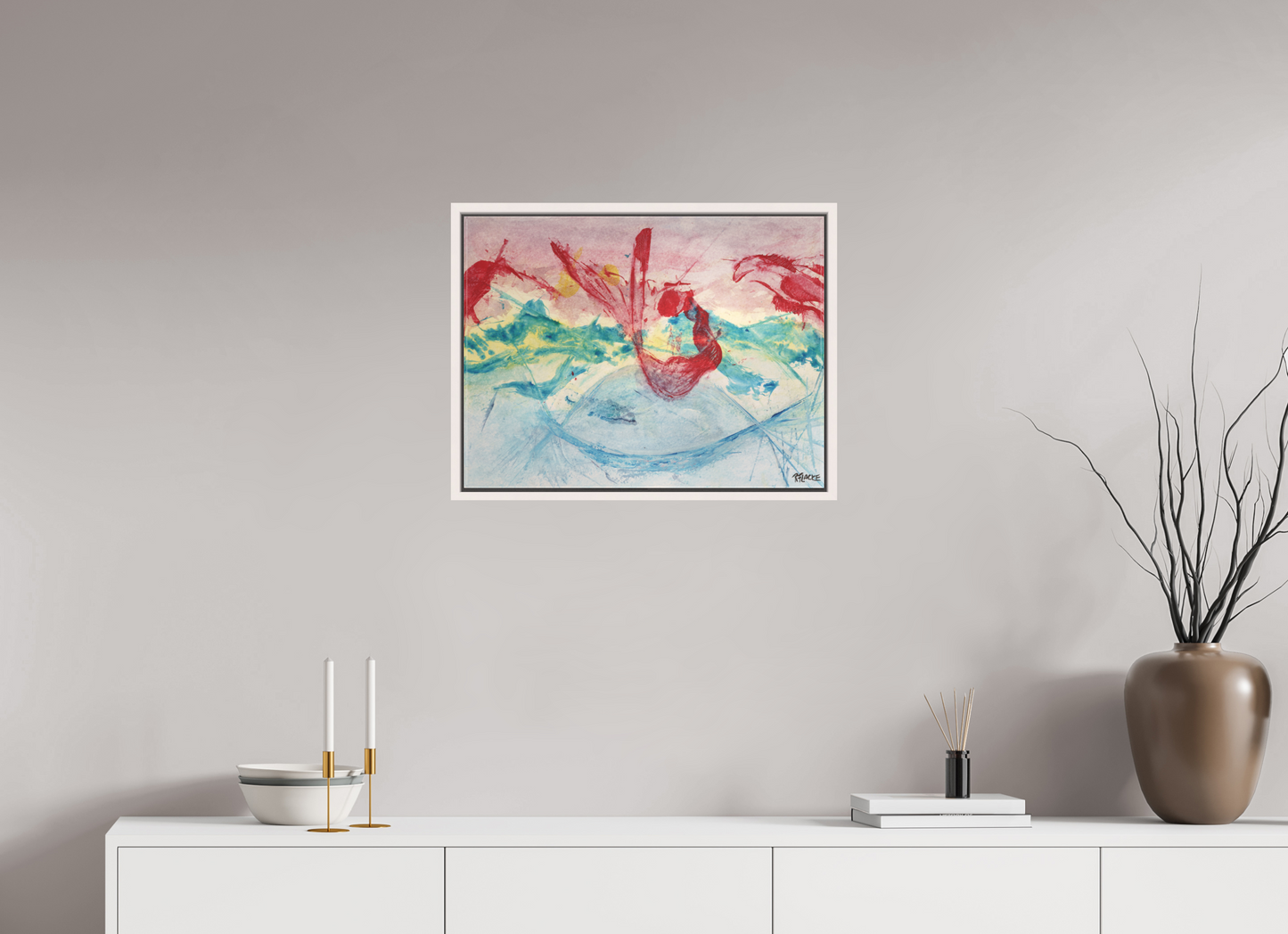 60 x 45 cm, Leinwandprint, matt, Ahorn weiß "Mermaid in Company" - Canvasprint