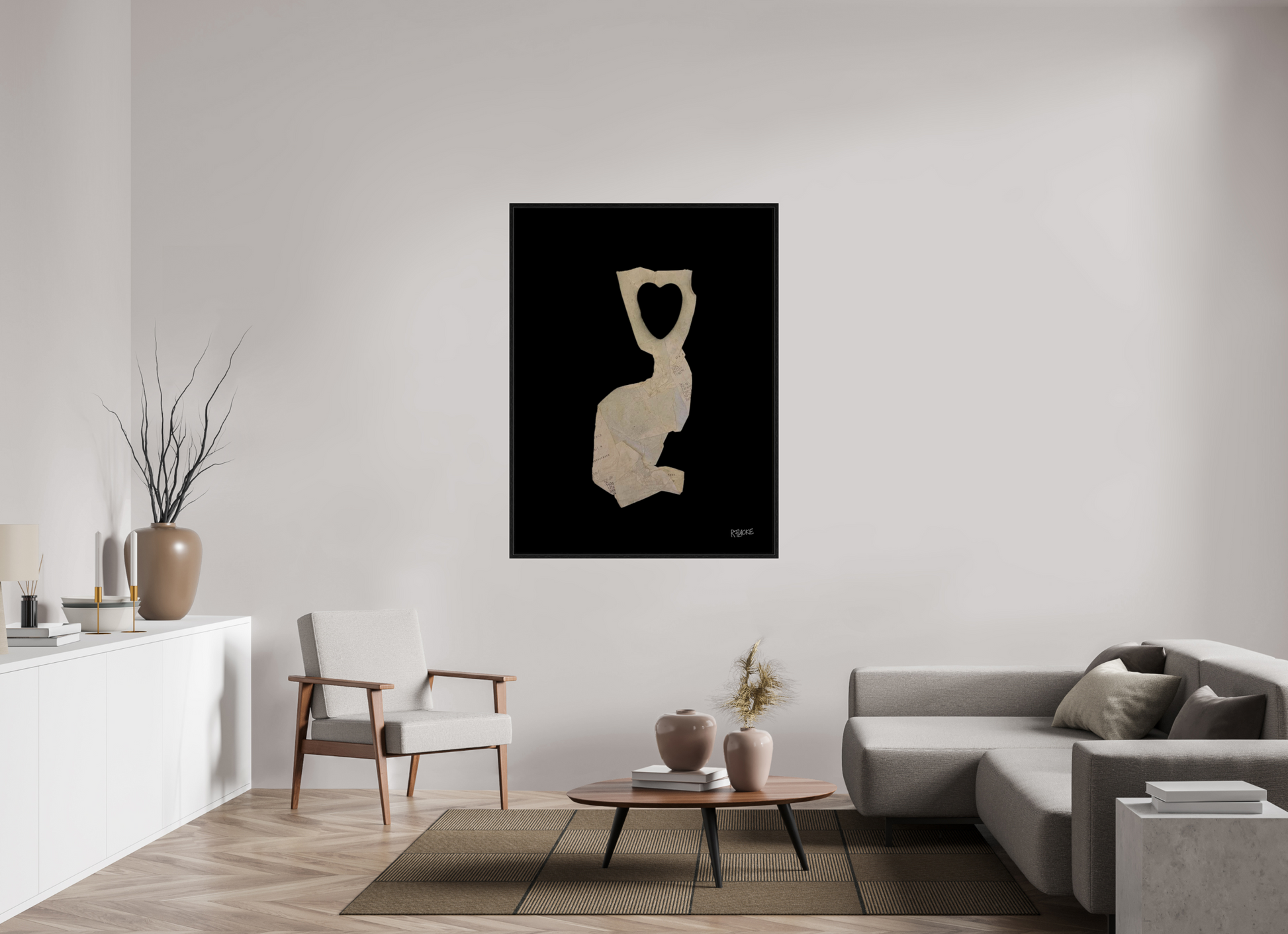105 x 140 cm, Floater Frame "Heart in head" - Leinwandprint