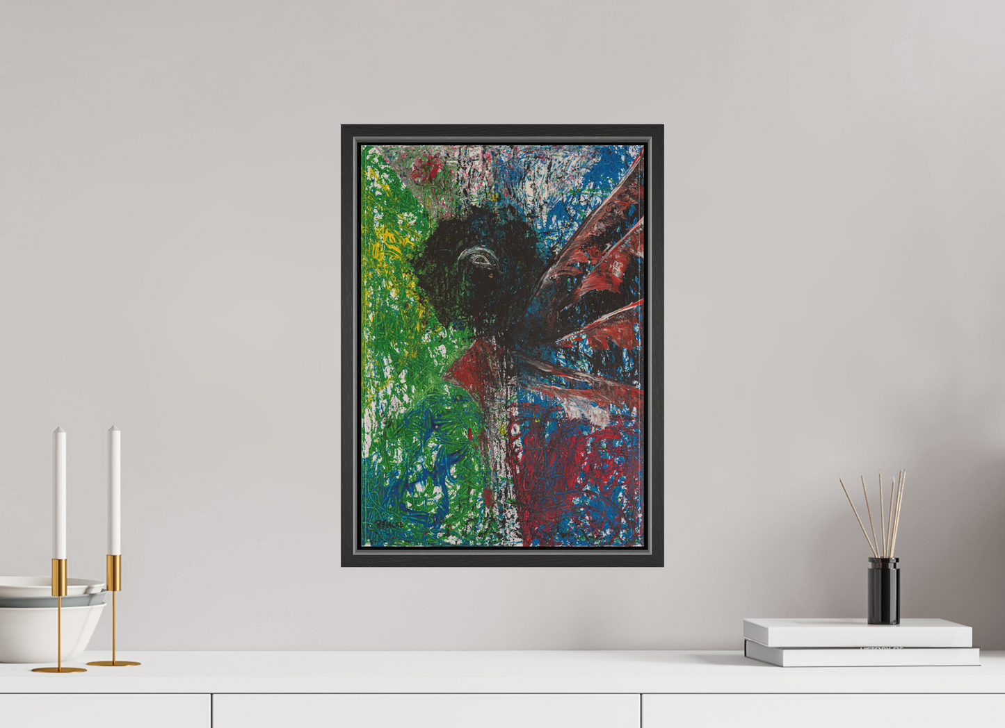 30 x 43,1 cm, Leinwandprint, matt, Eiche schwarz "Mumbling angel" - Canvasprint