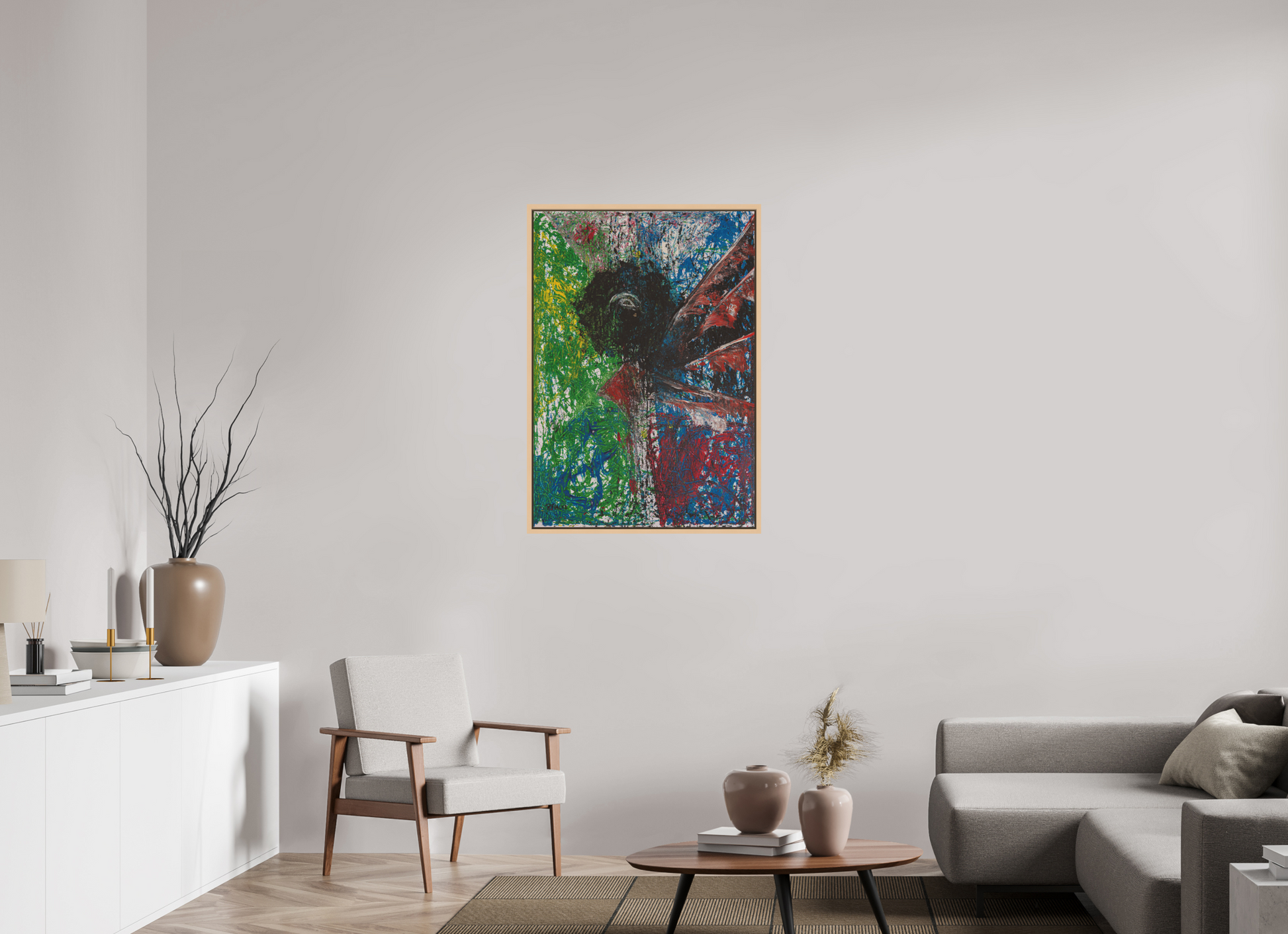 70 x 100,6 cm, Leinwandprint, matt, Ahorn natur "Mumbling angel" - Canvasprint