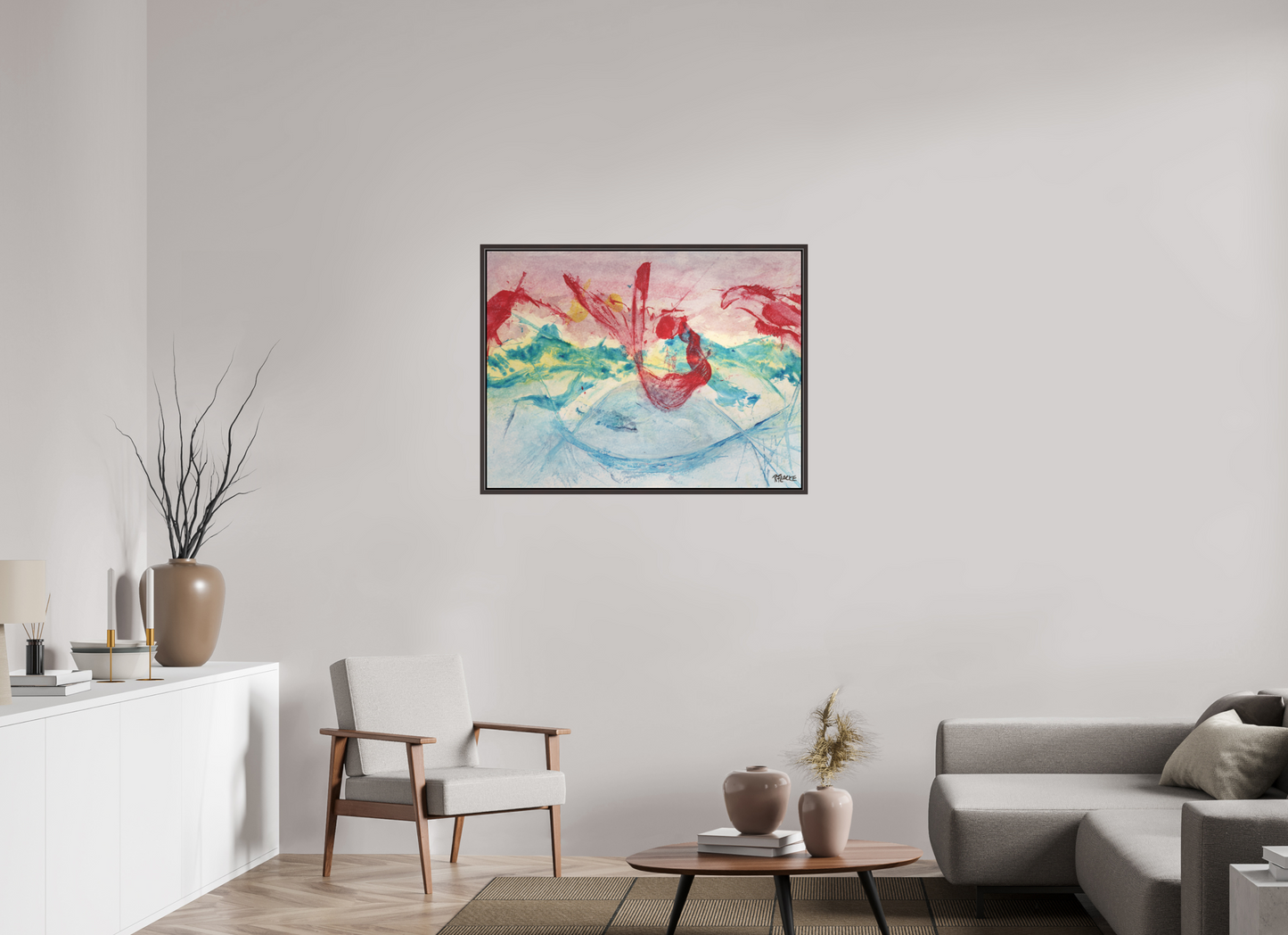 100 x 75 cm, Leinwandprint, matt, Erle braun "Mermaid in Company" - Canvasprint