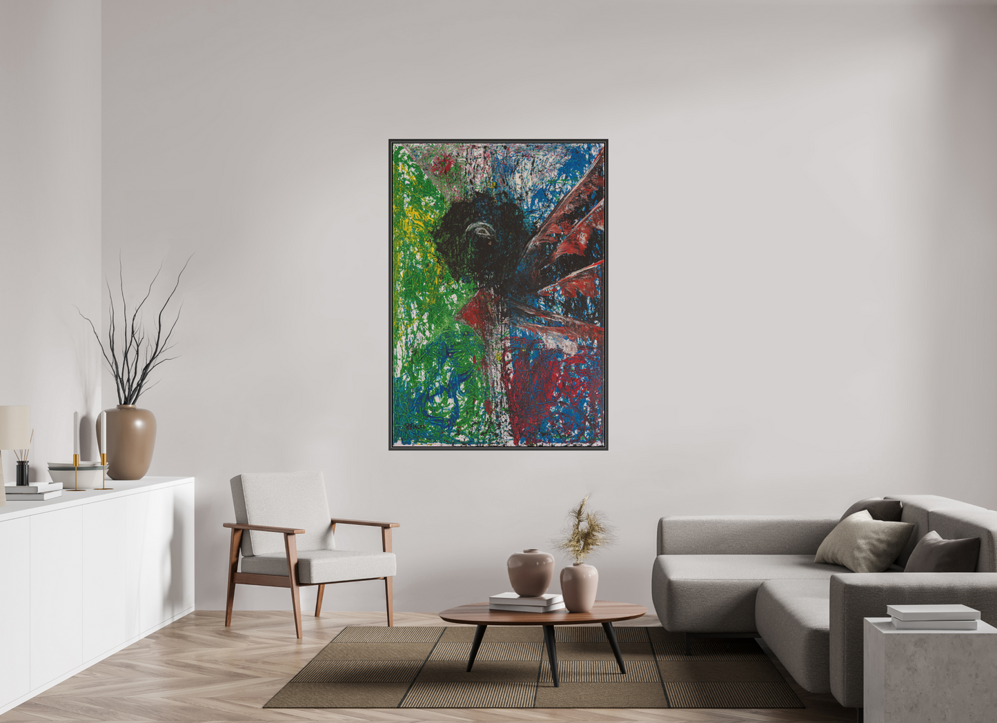 110 x 158,1 cm, Leinwandprint, matt, Eiche schwarz "Mumbling angel" - Canvasprint
