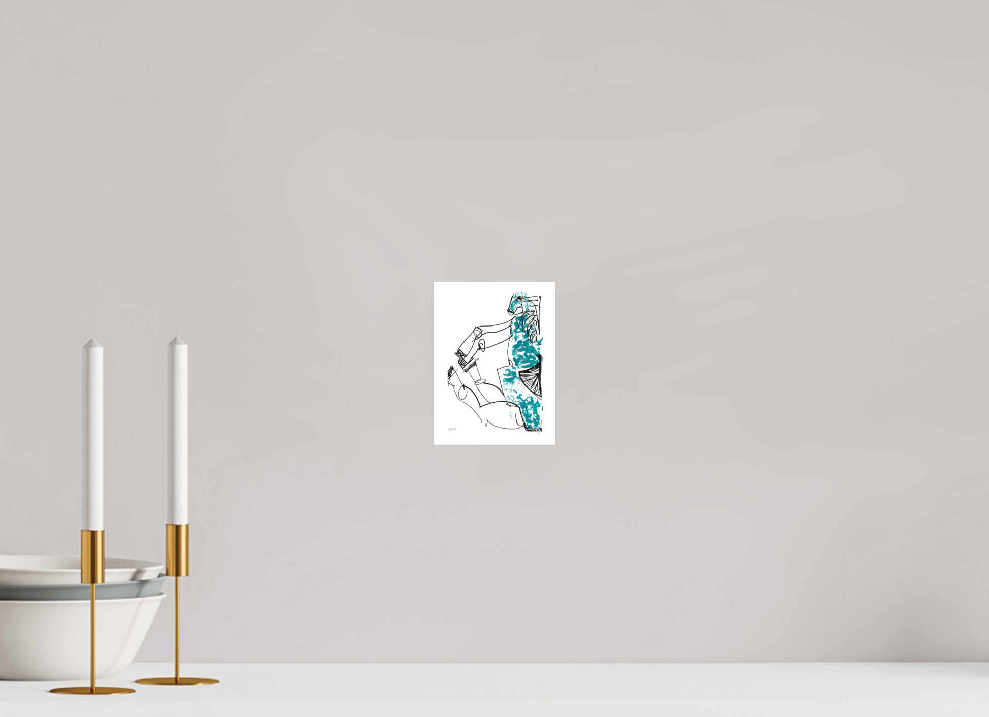 DIN A6 (10,5 x 14,8 cm), Fine Art Print, 1 cm Weißrand "Horse sitting" - Fine Art Print