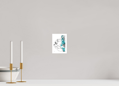 DIN A6 (10,5 x 14,8 cm), Fine Art Print, 1 cm Weißrand "Horse sitting" - Fine Art Print
