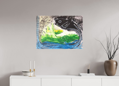 84,2 x 60 cm, Leinwandprint, matt, ohne Rahmen "Fishing for YinYang" - Leinwandprint