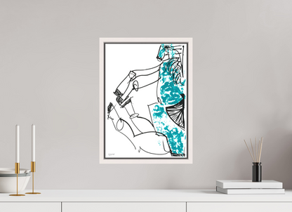 DIN A3 (29,7 x 42 cm), Leinwandprint, matt, Ahorn weiß "Horse sitting" - Canvasprint