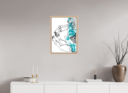 DIN A2 (42 x 59,4 cm), Leinwandprint, matt, Ahorn natur "Horse sitting" - Canvasprint