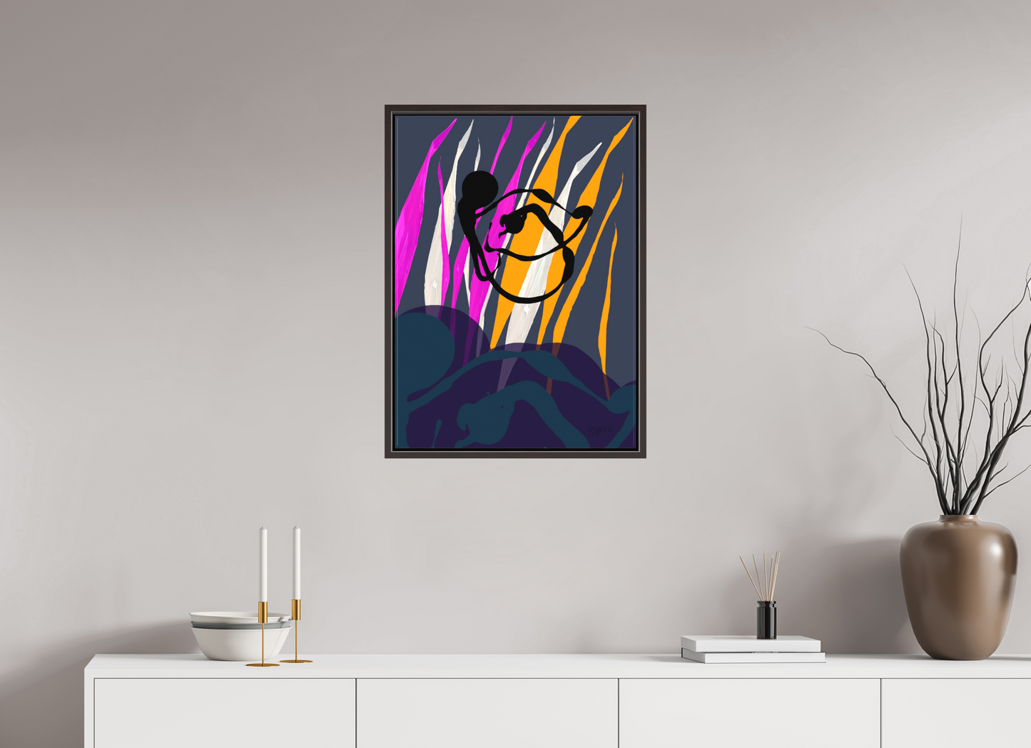 50 x 69,4 cm, Leinwandprint, matt, Erle braun "Octopus Leaving" - Leinwandprint