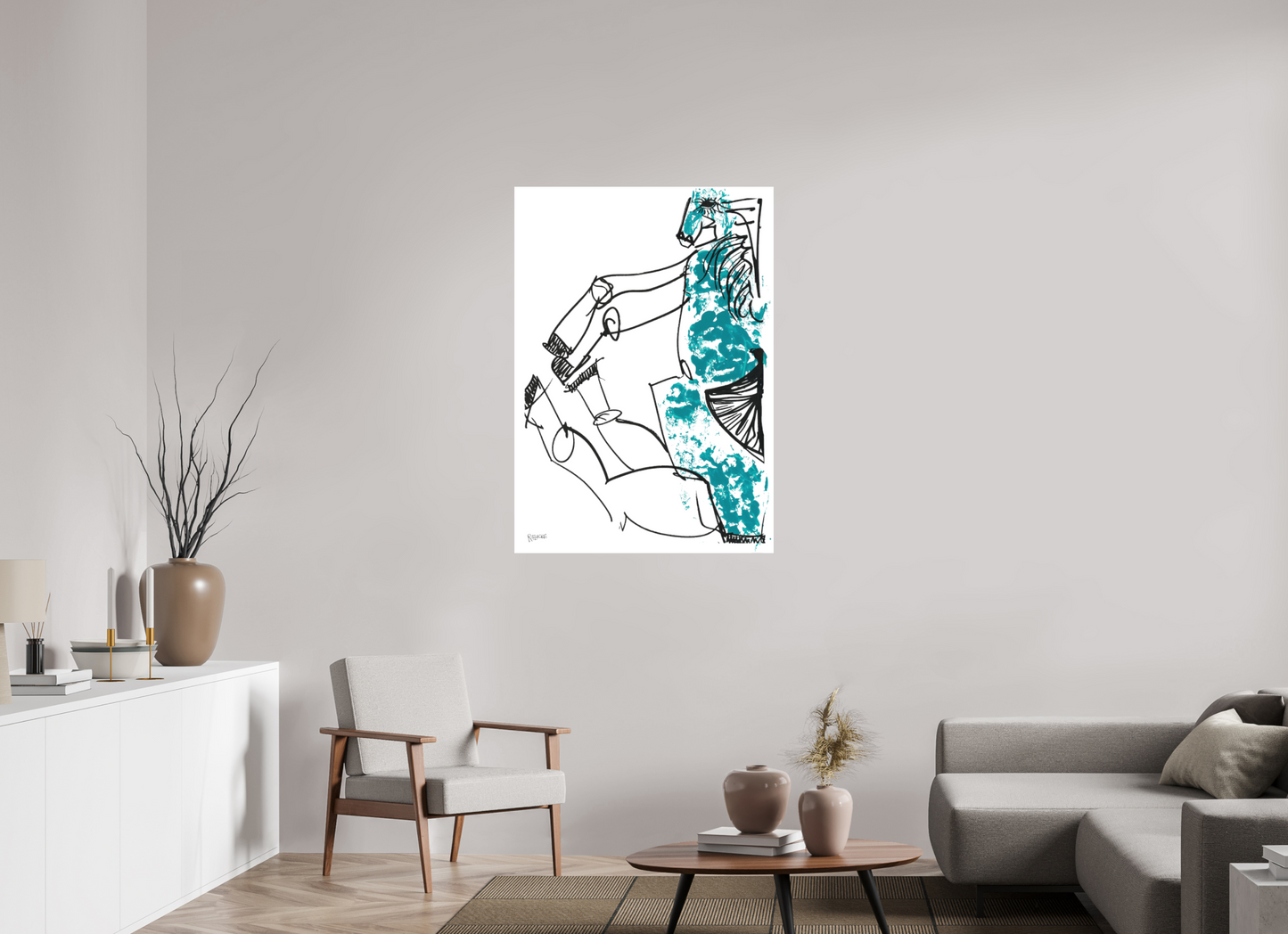 DIN A0 (84,1 x 118,9 cm), Fine Art Print, ohne Weißrand "Horse sitting" - Fine Art Print