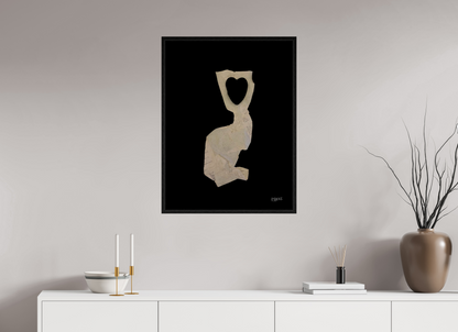 60 x 80 cm, Floater Frame "Heart in head" - Leinwandprint