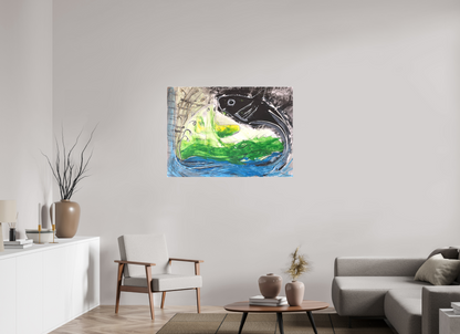 112,2 x 80 cm, Leinwandprint, matt, ohne Rahmen "Fishing for YinYang" - Leinwandprint