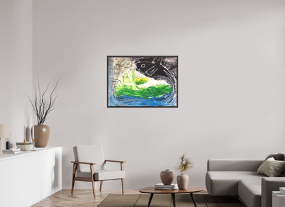 98,2 x 70 cm, Leinwandprint, matt, Erle braun "Fishing for YinYang" - Leinwandprint