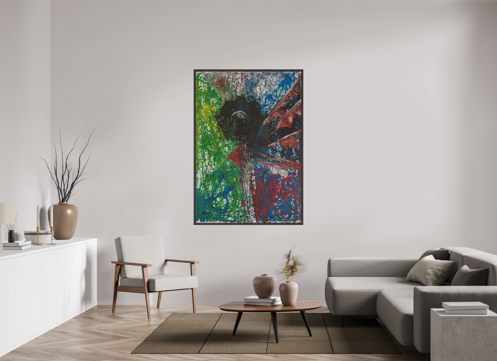 110 x 158,1 cm, Leinwandprint, matt, Erle braun "Mumbling angel" - Canvasprint