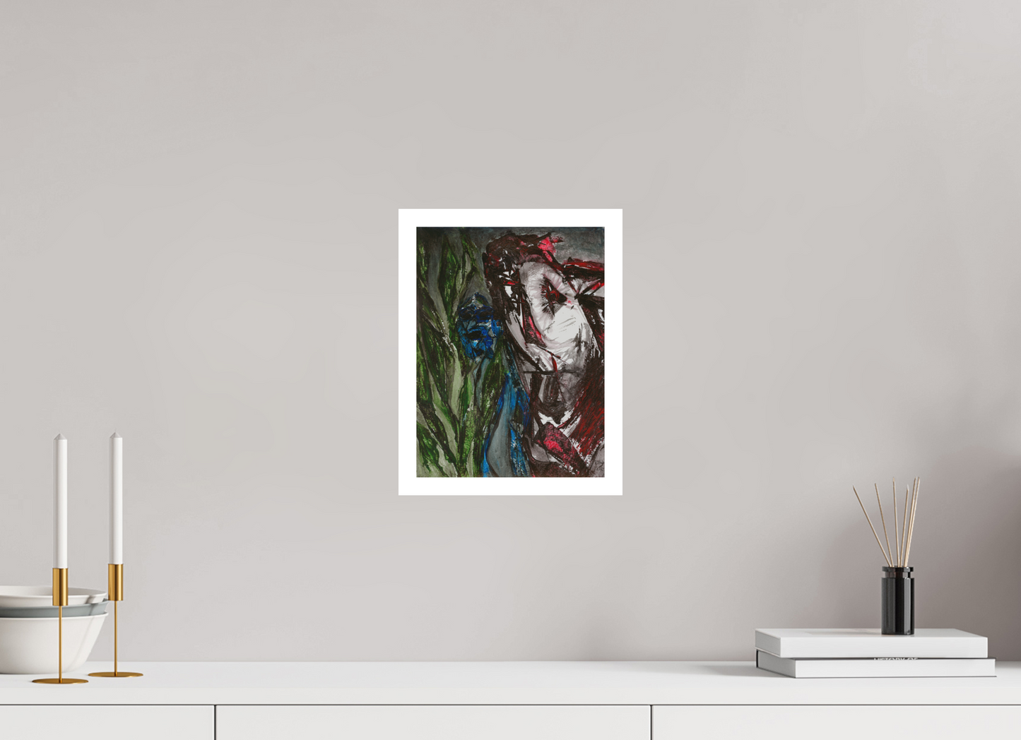 21 x 28 cm, Fine Art Print, 2 cm Weißrand "Angst" - Kunstdruck