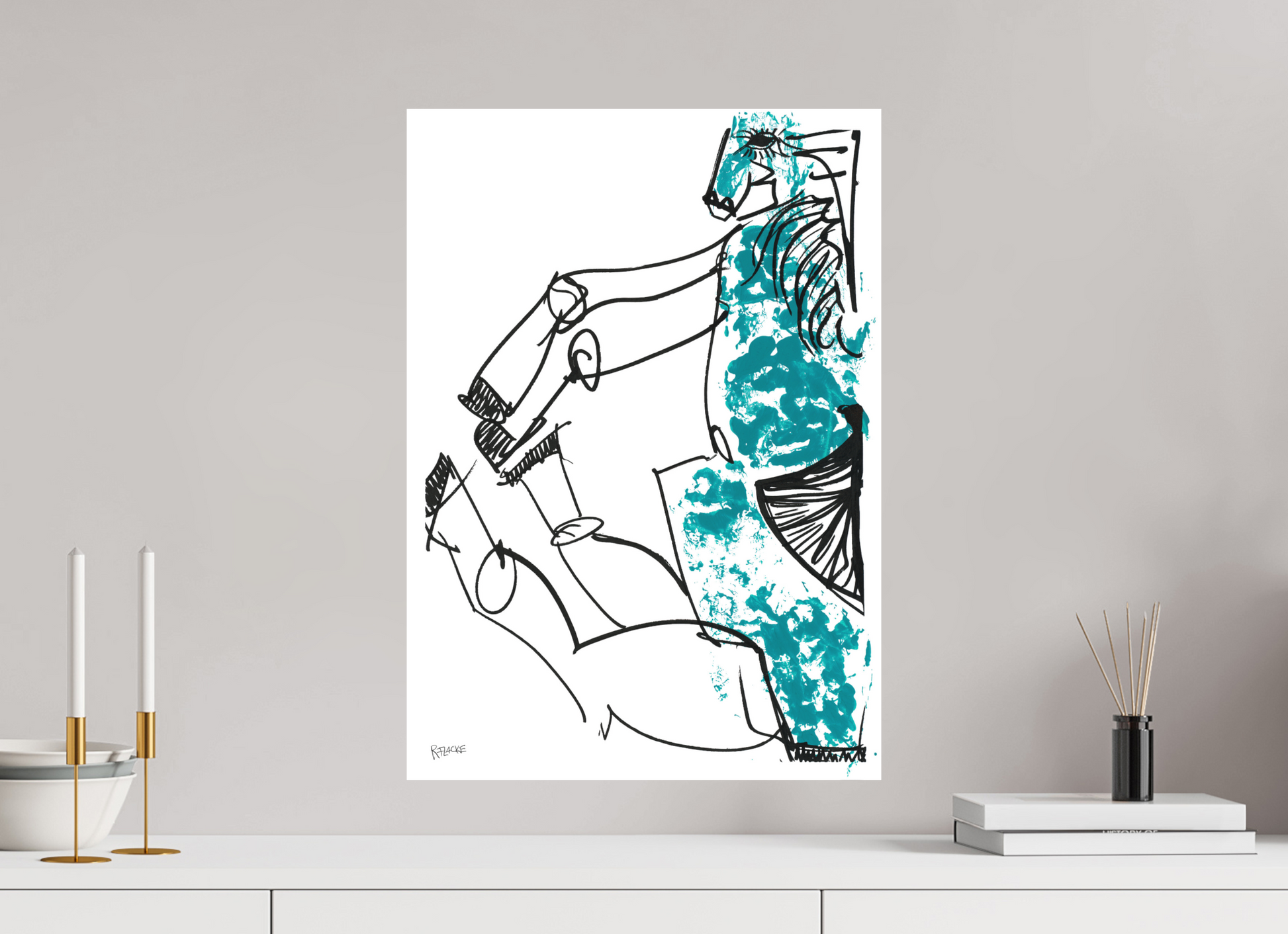 DIN A2 (42 x 59,4 cm), Fine Art Print, ohne Weißrand "Horse sitting" - Fine Art Print