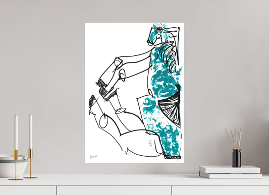 DIN A2 (42 x 59,4 cm), Fine Art Print, ohne Weißrand "Horse sitting" - Fine Art Print