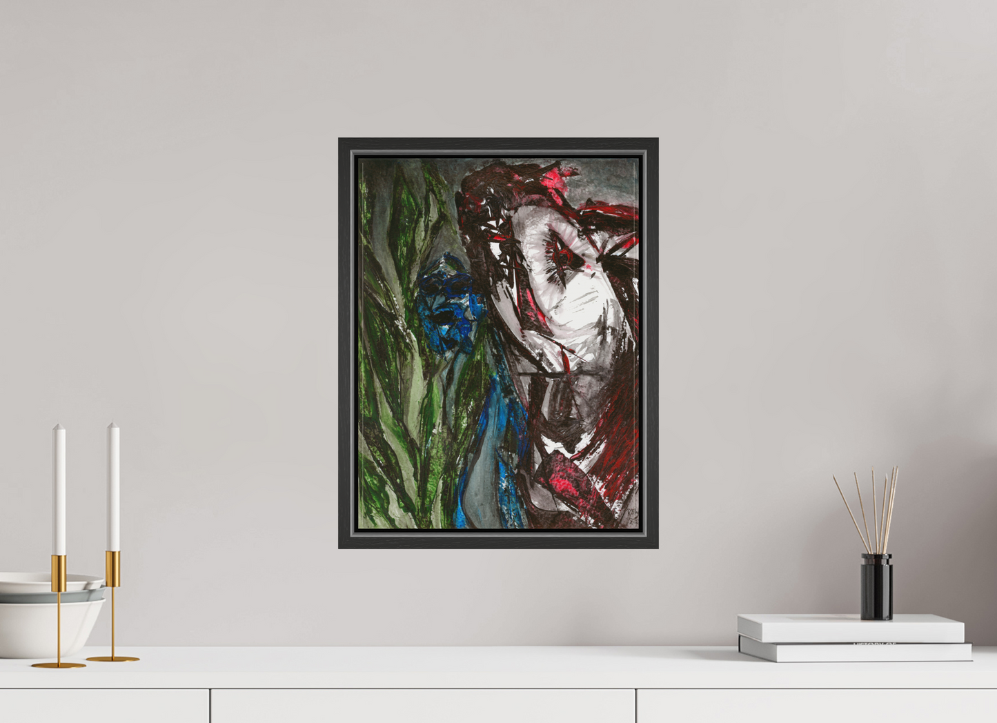 30 x 40 cm, Leinwandprint, matt, Eiche schwarz "Angst" - Leinwanddruck