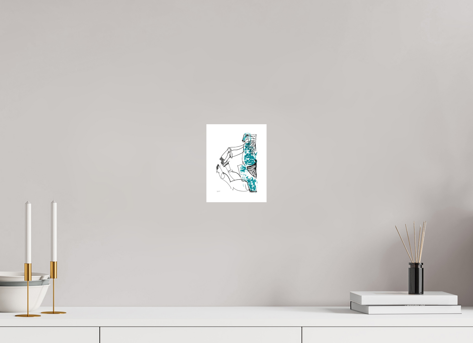 DIN A6 (10,5 x 14,8 cm), Fine Art Print, 2 cm Weißrand "Horse sitting" - Fine Art Print