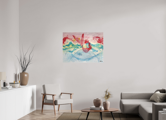 100 x 75 cm, Leinwandprint, matt, ohne Rahmen "Mermaid in Company" - Canvasprint