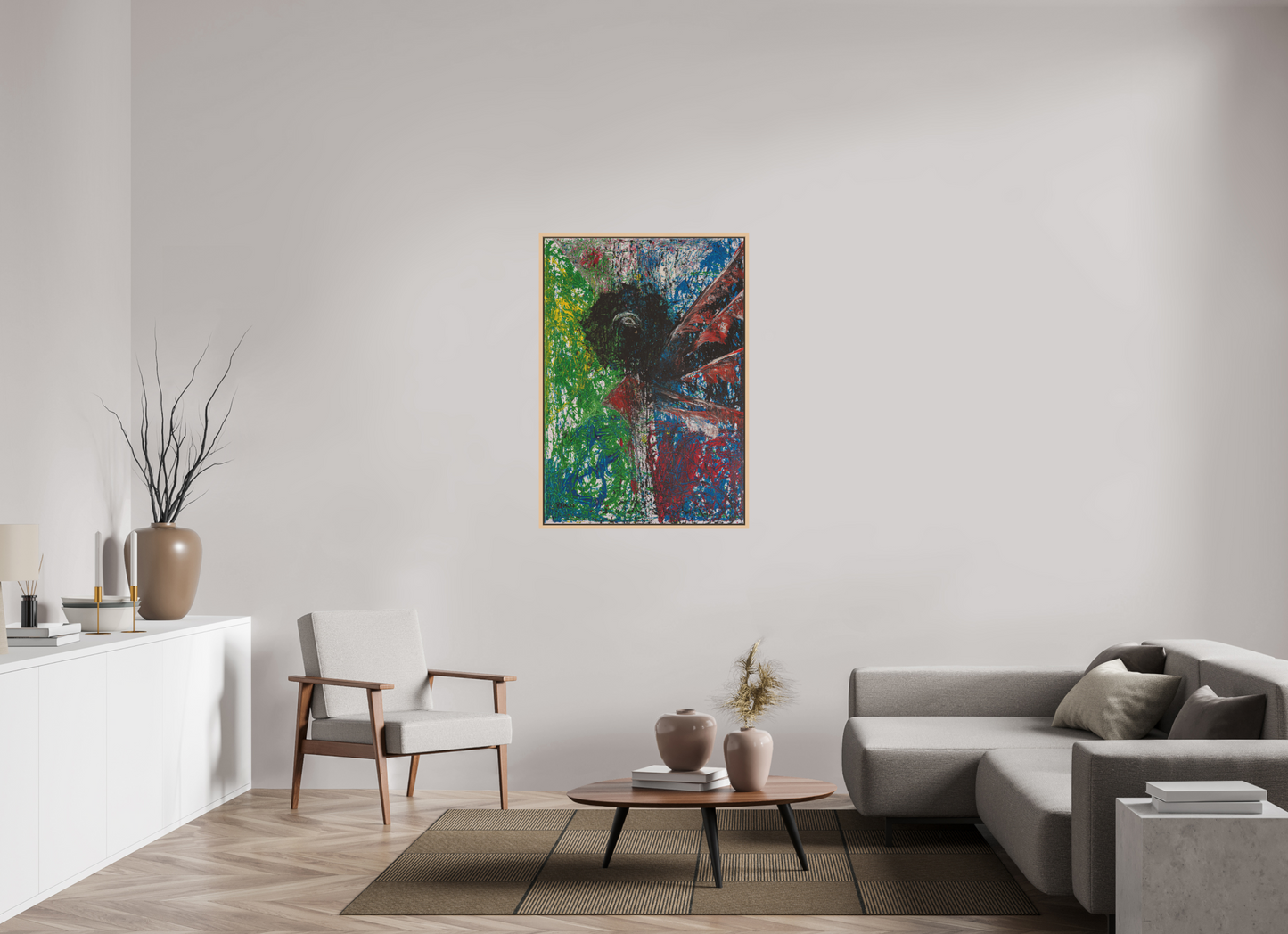 80 x 115 cm, Leinwandprint, matt, Ahorn natur "Mumbling angel" - Canvasprint