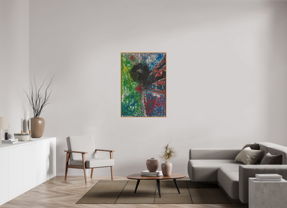 80 x 115 cm, Leinwandprint, matt, Ahorn natur "Mumbling angel" - Canvasprint