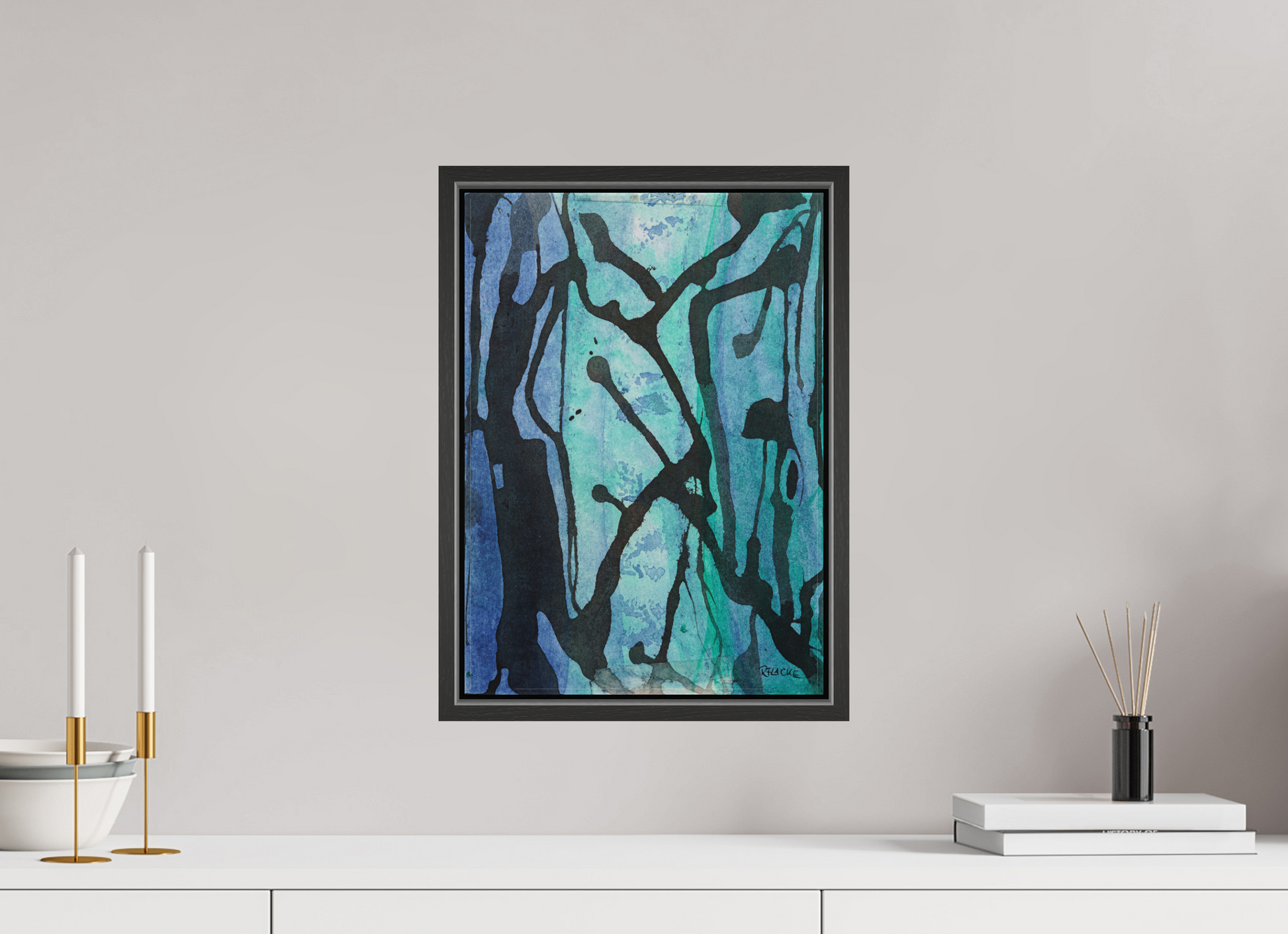 DIN A3 (29,7 x 42 cm), Leinwandprint, matt, Eiche schwarz "Underwaterrun" - Canvasprint